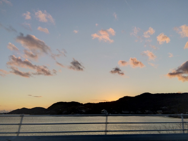 浜名湖と夕焼け